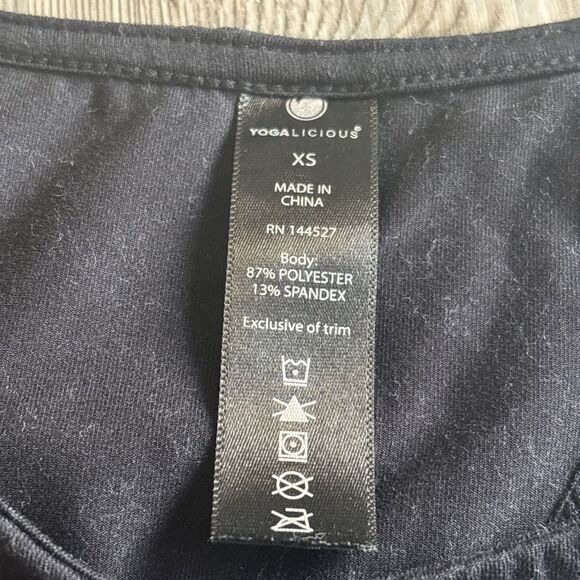 Yogalicious Tank Top Women XS Open Back Active Athletic Black Tank - Picture 3 of 5